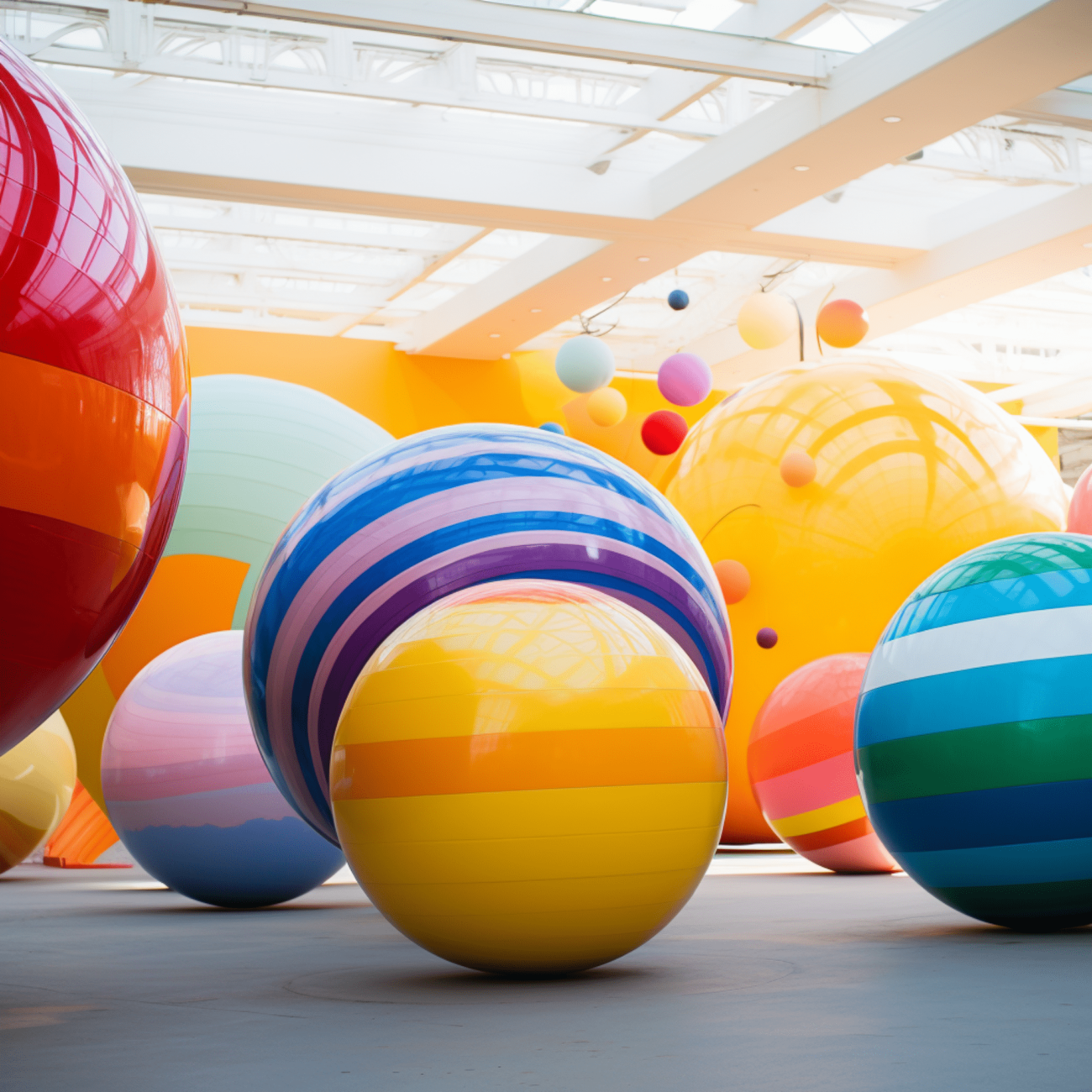 Giant colorful Planets made of fiberglass
