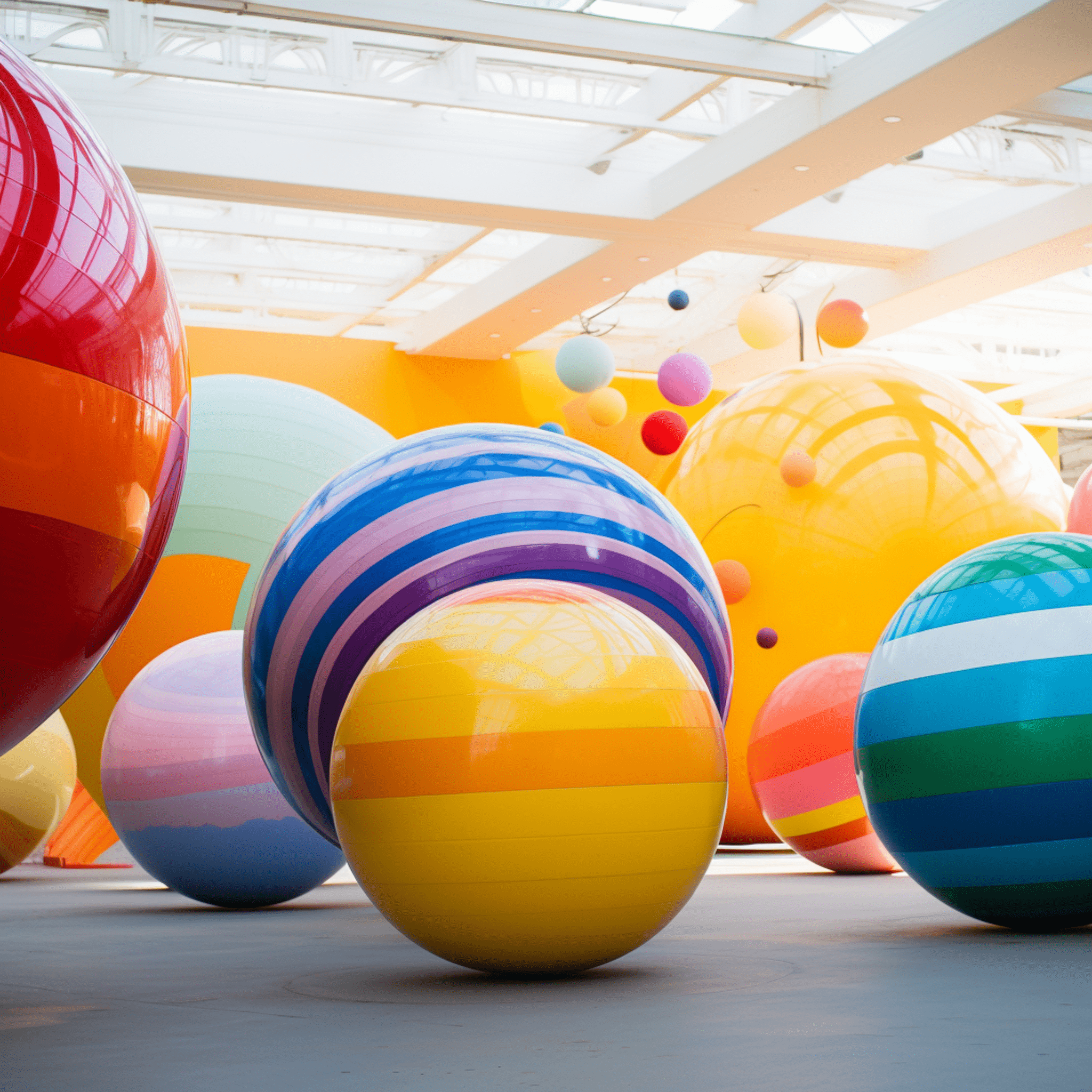 Giant colorful Planets made of fiberglass
