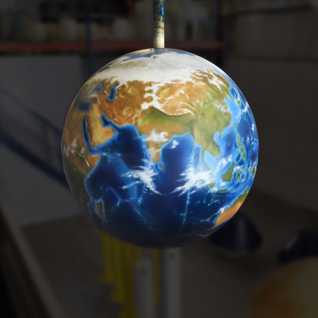 a globe with a picture of the earth