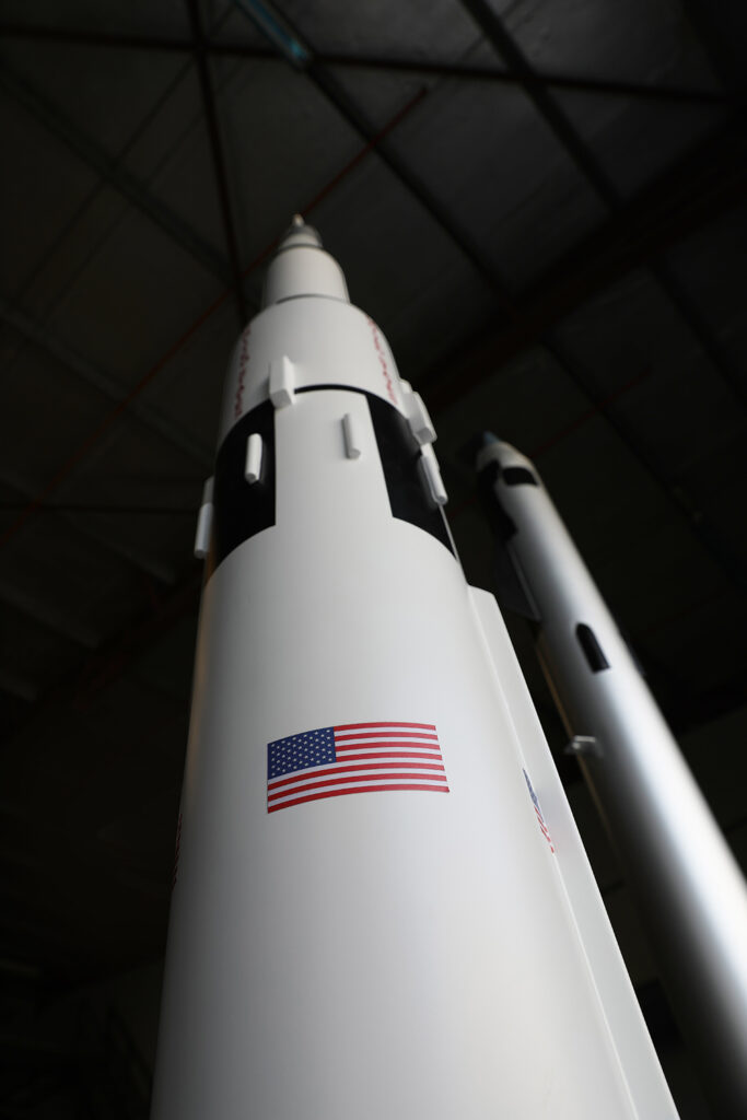 a close up of a rocket